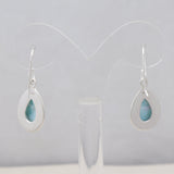 Natural Larimar Silver Earrings