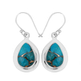 Natural Larimar Silver Earrings