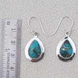 Natural Larimar Silver Earrings