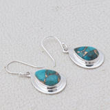 Natural Larimar Silver Earrings