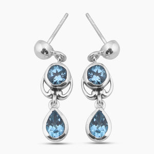Blue Topaz Silver Earring