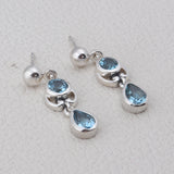 Blue Topaz Silver Earring