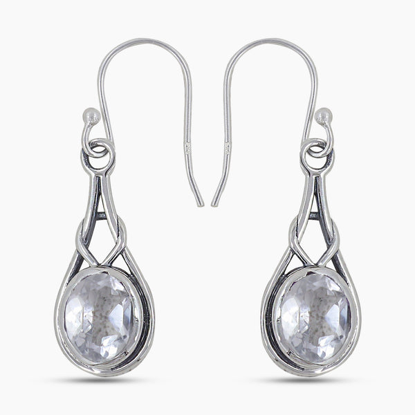 Crystal Silver Earrings