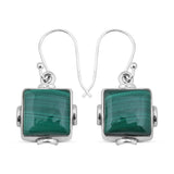 Malachite Silver Earrings