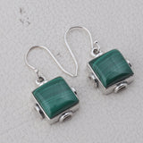 Malachite Silver Earrings