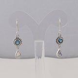 Rainbow Moonstone Silver Earrings