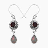 Rainbow Moonstone Silver Earrings