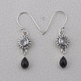 Rainbow Moonstone Silver Earrings