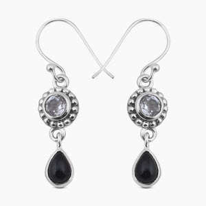 Rainbow Moonstone Silver Earrings