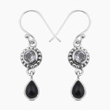 Rainbow Moonstone Silver Earrings