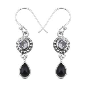 Rainbow Moonstone Silver Earrings