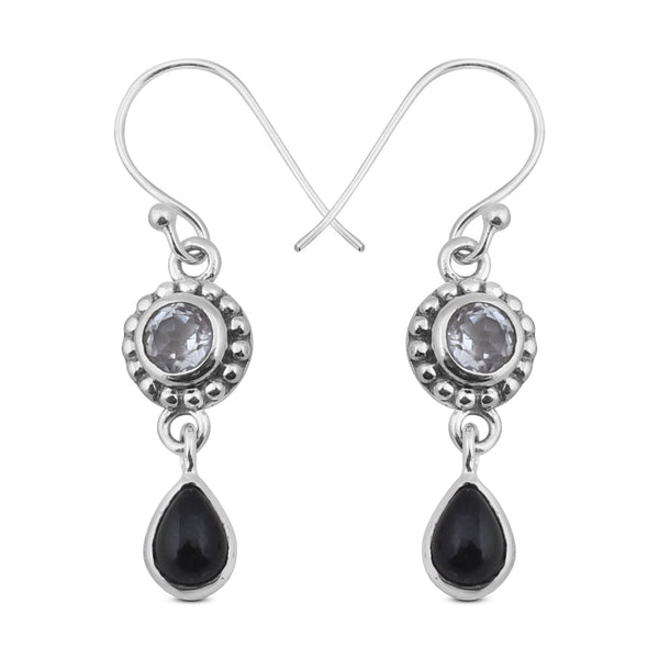 Rainbow Moonstone Silver Earrings