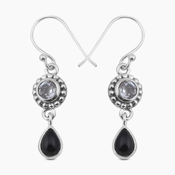 Rainbow Moonstone Silver Earrings