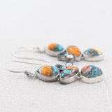 Natural Turquoise Spiny Oyster Silver Earring