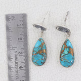 Blue Copper Turquoise Silver Earing