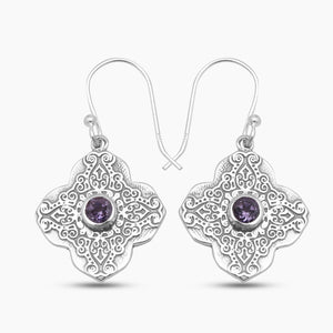 Amethyst Silver Earrings
