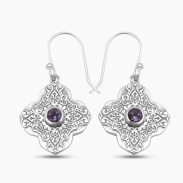 Amethyst Silver Earrings