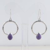 Charoite Silver Earrings