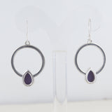 Charoite Silver Earrings