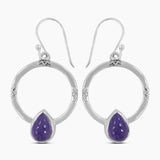 Charoite Silver Earrings