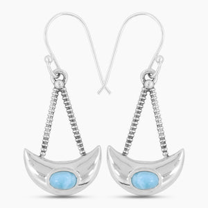 Larimar Silver Earrings