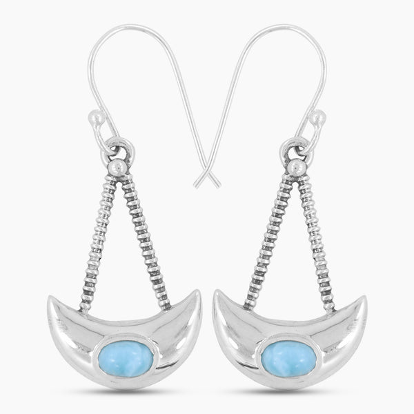 Larimar Silver Earrings