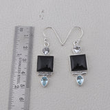 Black Onyx Silver Earrings