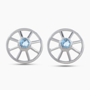 Black Onyx Silver Studs Earring