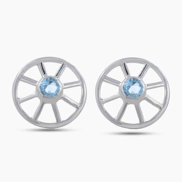 Black Onyx Silver Studs Earring