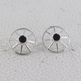 Black Onyx Silver Studs Earring