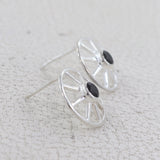 Black Onyx Silver Studs Earring