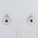 Black Onyx Silver Studs Earring