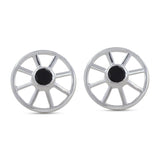 Black Onyx Silver Studs Earring