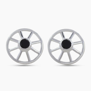 Black Onyx Silver Studs Earring