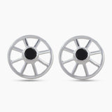 Black Onyx Silver Studs Earring