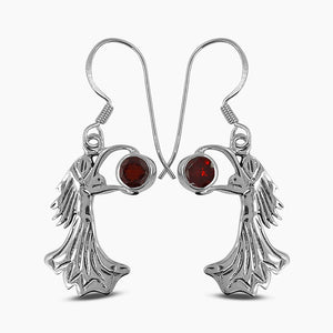 Garnet Silver Earrings