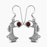 Garnet Silver Earrings