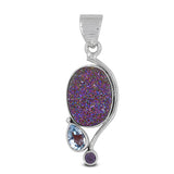 Titanium Druzy 925 Silver Pendant