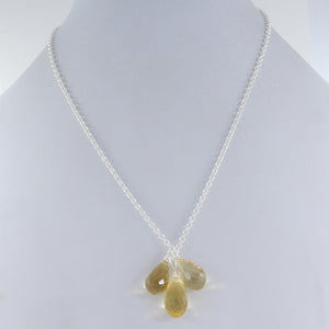 Bunch Of Citrine Gemstone Sterling Silver Necklace