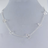 Herkimar Diamond Necklace 925 Solid Silver Handmade