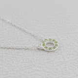 Peridot Round Shape Necklace,925 Sterling Silver Handmade Necklace