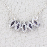 Cluster Pattern Iolite Gemstone Sterling Silver Minimalist Necklace Jewelry