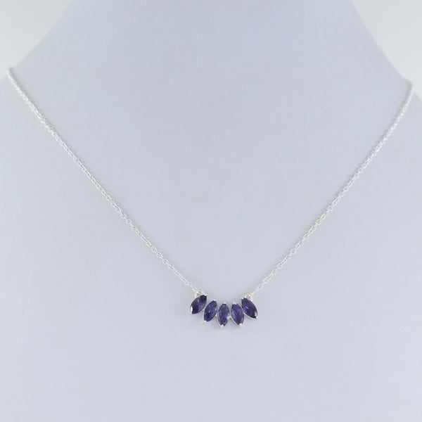 925 Silver Iolite Minimalist Necklaces