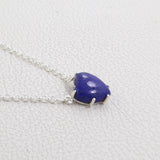 Lapis Lazuli Heart Shape Necklace, 925 Sterling Silver Handmade