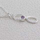 Infinity Designer Amethyst Gemstone Sterling Silver Necklace Jewelry