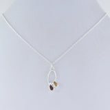 Citrine, Garnet Gemstoe Beautiful Necklace, 925 Sterling Silver Handmade Necklace