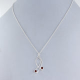 Garnet Cut Gemstone Necklace, 925 Sterling Silver Handmade Necklace