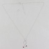 Garnet Cut Gemstone Necklace, 925 Sterling Silver Handmade Necklace