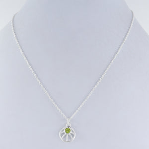 Natural Peridot Sterling Silver Chain Necklace Jewelry