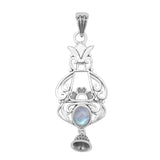 Rainbow Moonstone Silver Pendant